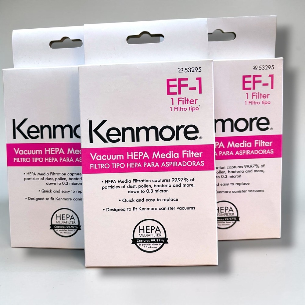 Kenmore EF-1 Vacuum HEPA Media Filter 20 53295 Canister Upright 3 Pack NEW